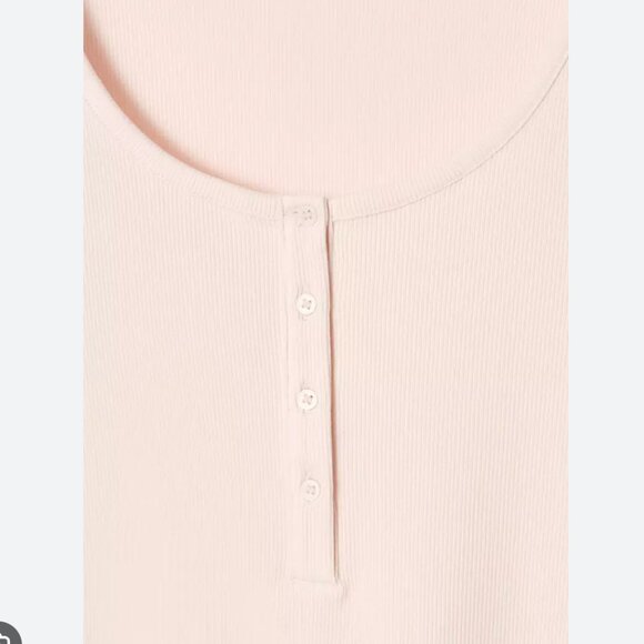 cos RIBBED HENLEY T-SHIRT (S) - Picture 3 of 3